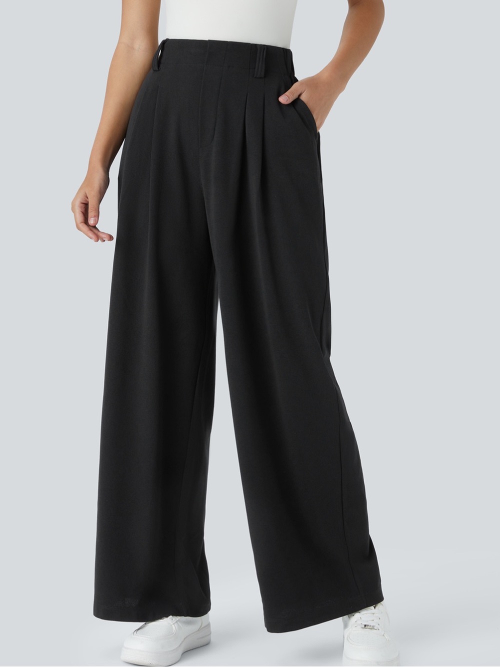 Halara Flex™ High Waisted Pocket Wide Leg Waffle Work Pants new size med extall